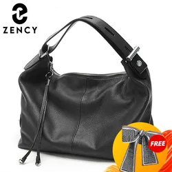Zency Beige Bag 100% Genuine Leather OL Style Women Tote Bag Fashion Lady Shoulder Bags Classic Handbag Satchel Crossbody Purse