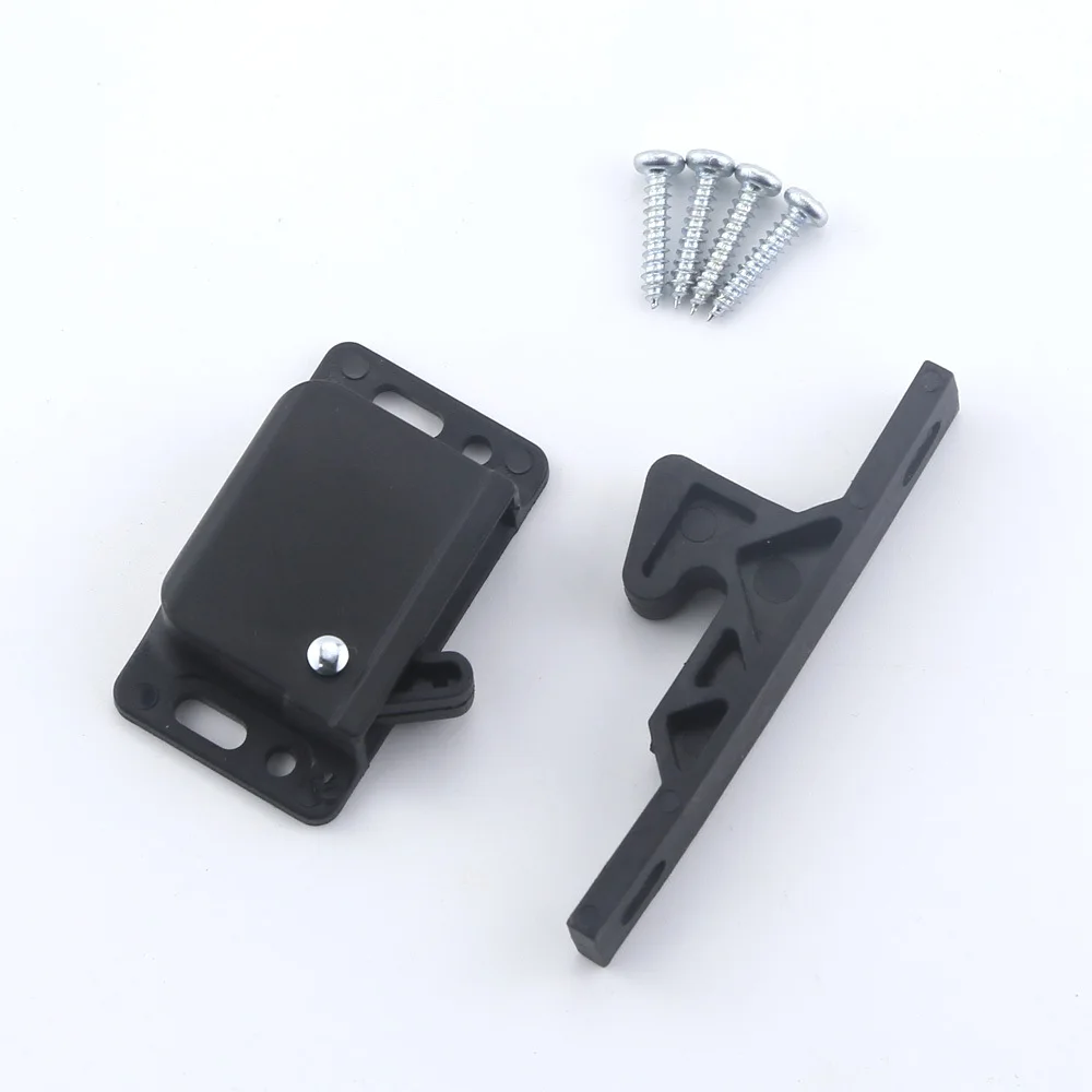 

1pc Plastic Door Buckle Cabinet Door Automatic Push Open Spring Hook Lock Buckle Finger Buckle