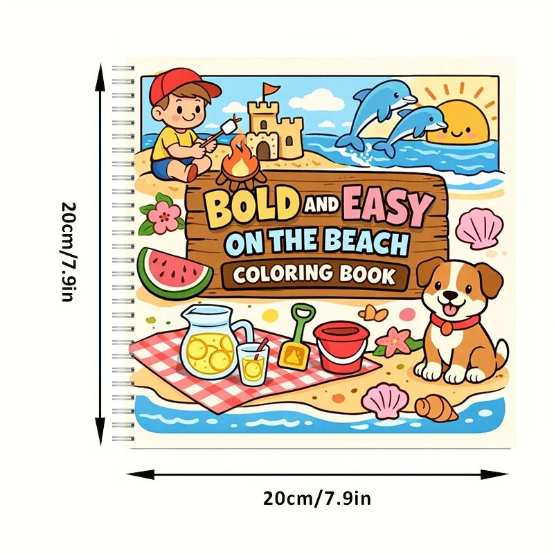 Coloring Book On The Beach for Adults, Relaxing Colouring Book, Stress Relief, Birthday Gift & Back to School Art Supplies