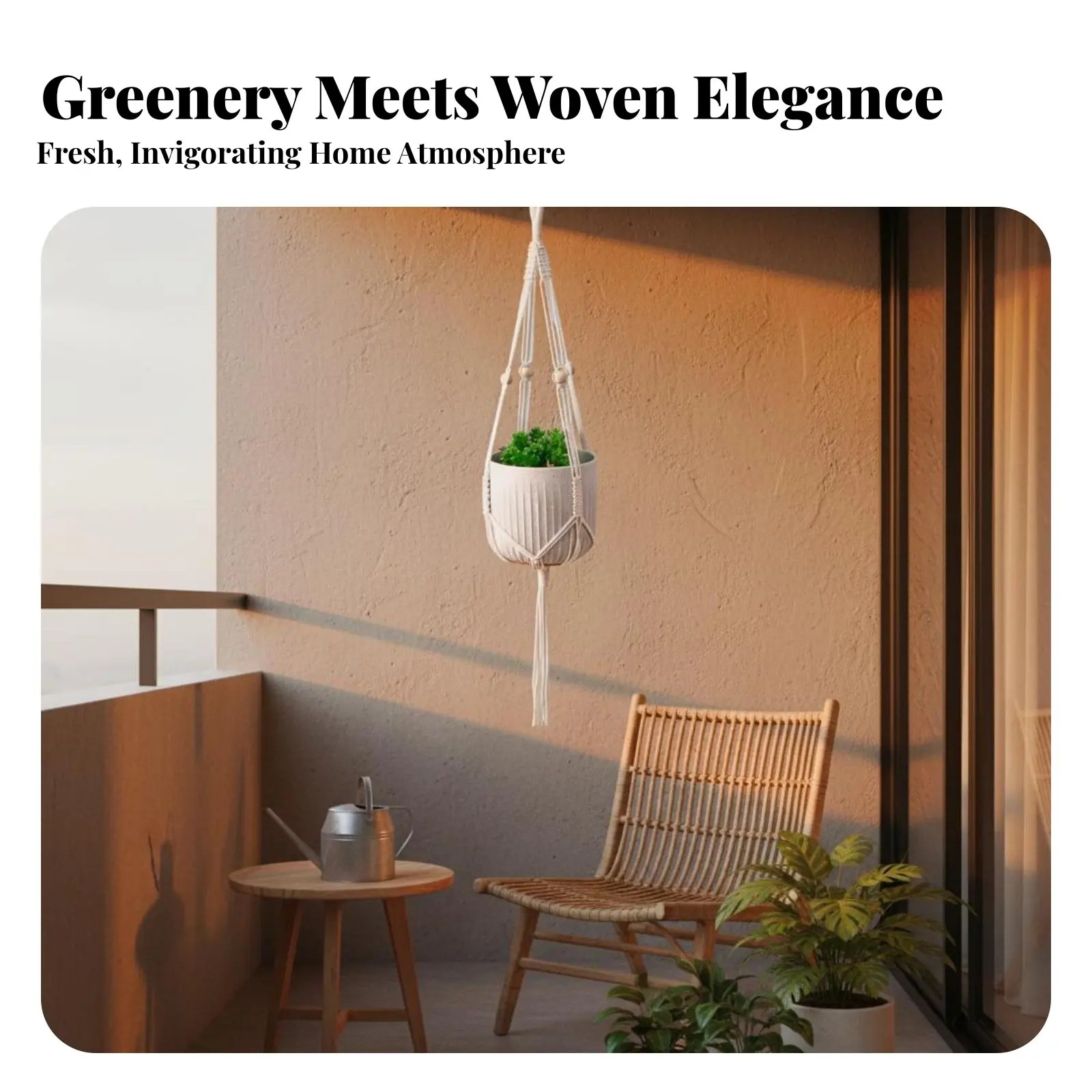 Hanging Planter Basket Handmade Macrame Plant Hanger Beaded Flower Pot Hanger Decorative Woven Rope Plant Holder Space Saving