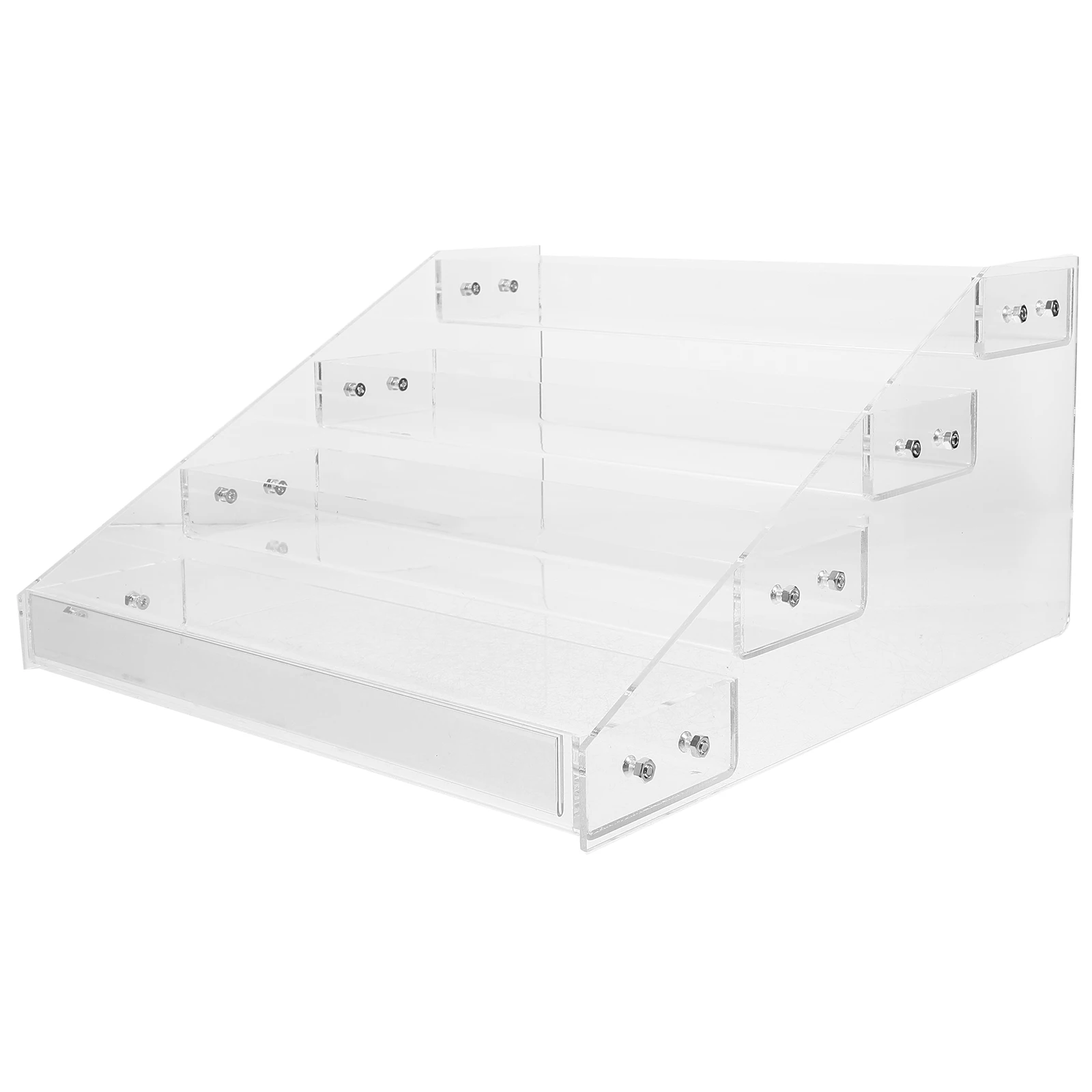 

4-Tier Beverage Display Rack Multi-Layer Drinks Riser Stand For Retail Store Durable Snack Storage Rack Space-Saving