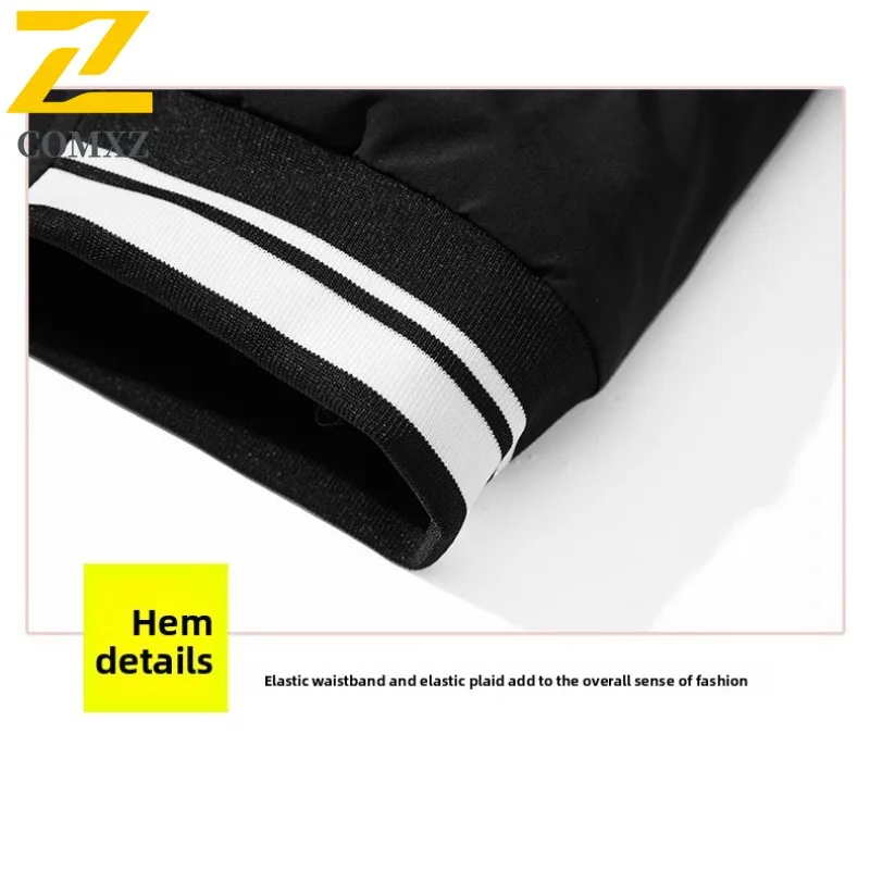 COMXZ Men Fleece Lined Jacket Winter Autumn Korean Style Waterproof  Windproof Hooded Outdoor Sports Casual Solid Color Coat