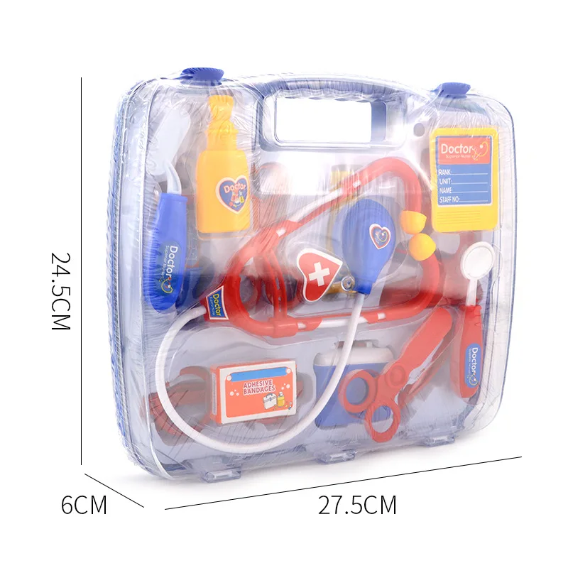 Ensemble de jouets de médecin de simulation pour enfants, boîte à médicaments portable, stéthoscope, jouet de maison pour fille