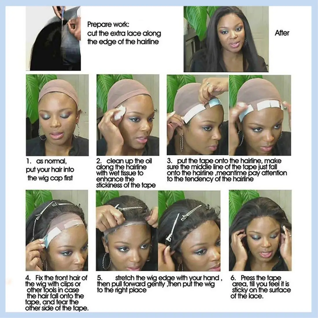 

EAS-72Pcs/Lot No Shine Strong Hair Wig Tape Double Adhesive Extension Strips Waterproof For Toupee/Lace Wigs Film CC Shape