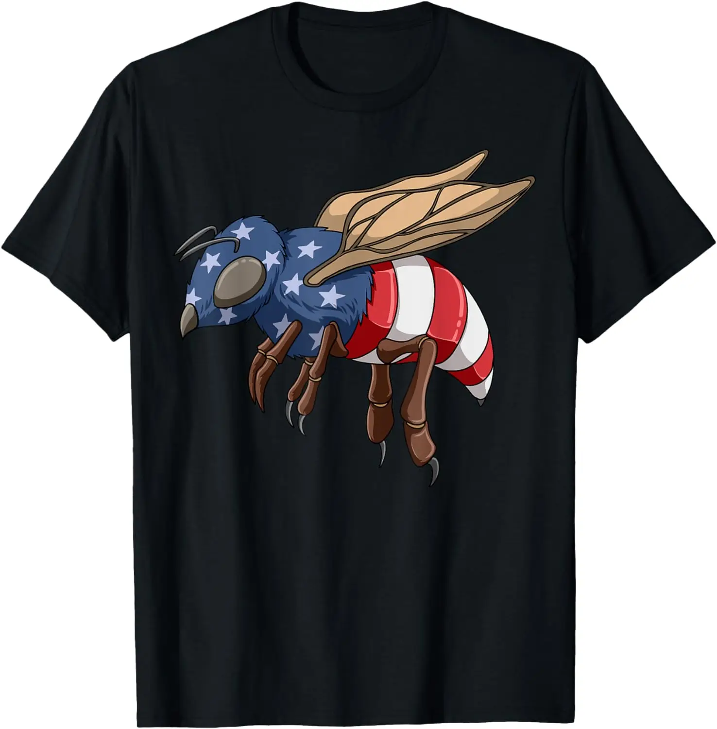 

Patriotic Bee American 4th July Bee American Flag Beekeeping T-Shirt