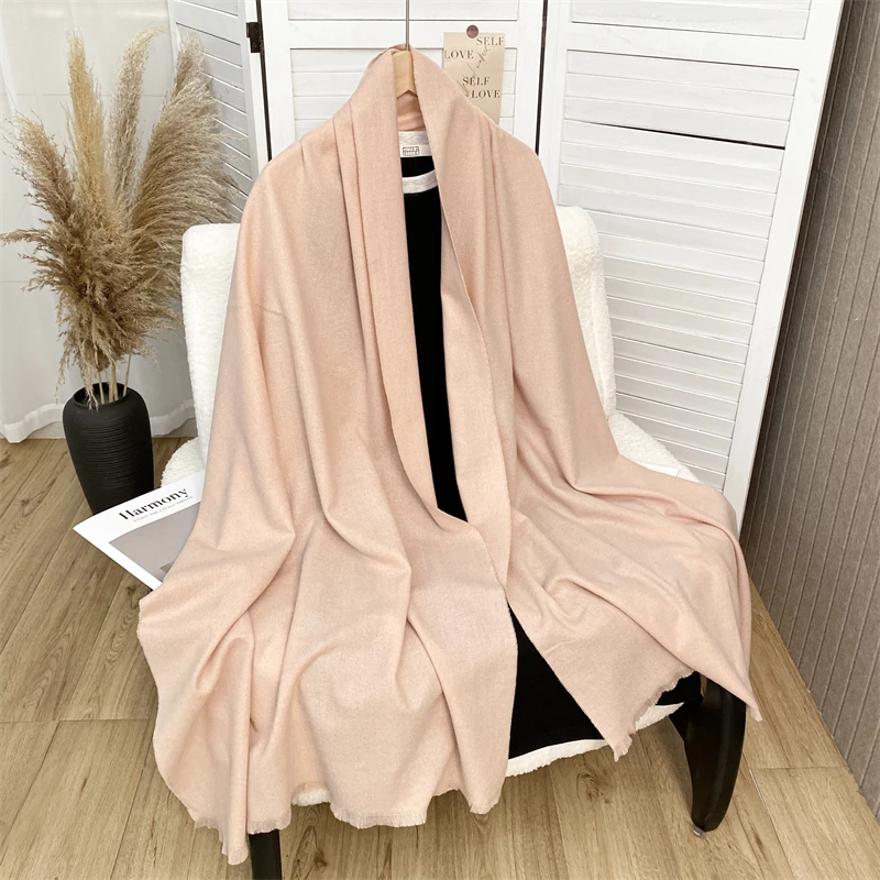 70*200 سنتيمتر بلون الشتاء الدافئة النساء وشاح شالات كشميرية سميكة منديل الحجاب يلتف الباشمينا فولارد عقال