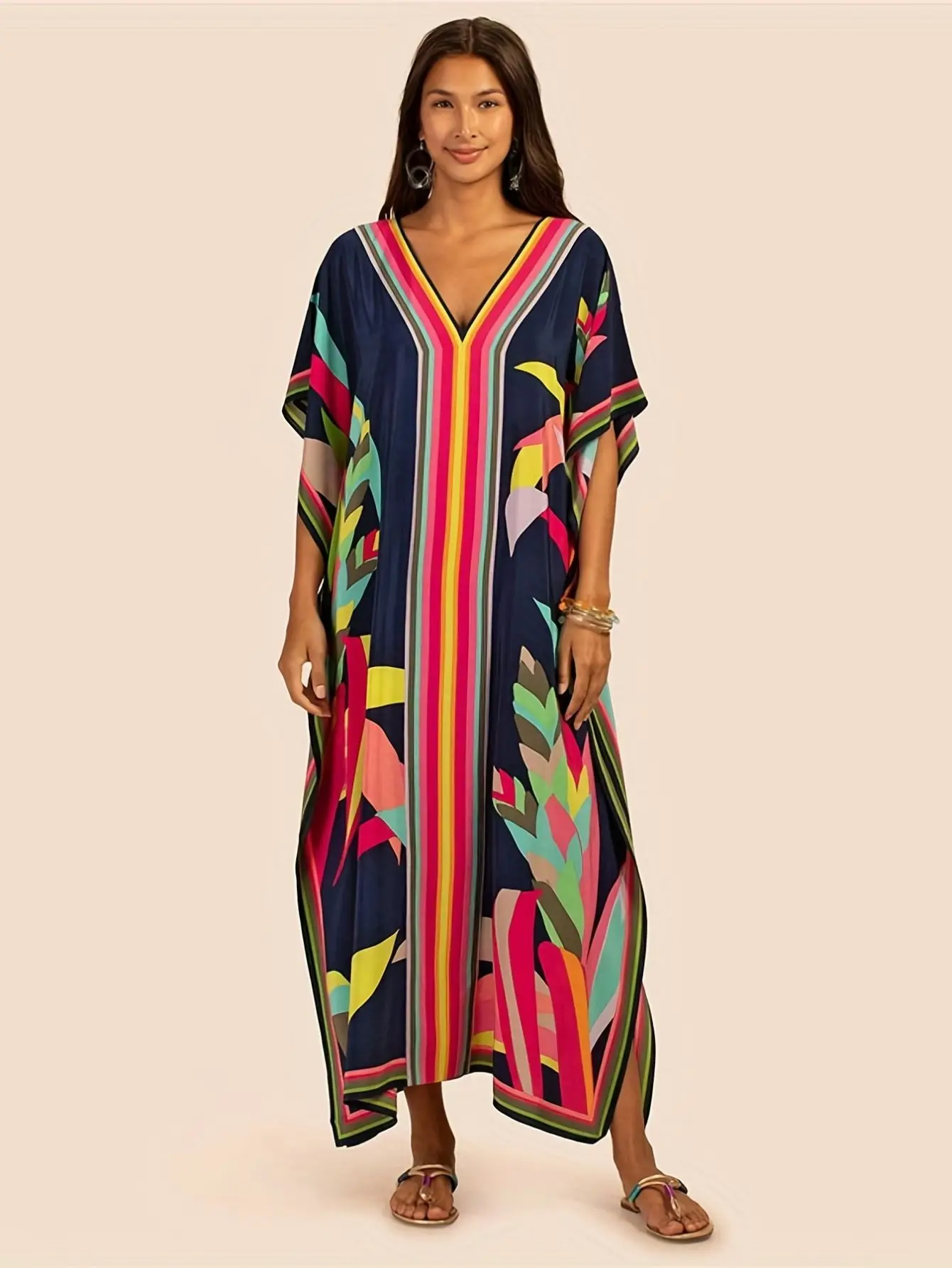 

Kaftan Dresses for Women Plus Size Summer Beach Dress with Print and Swim Cover Ups