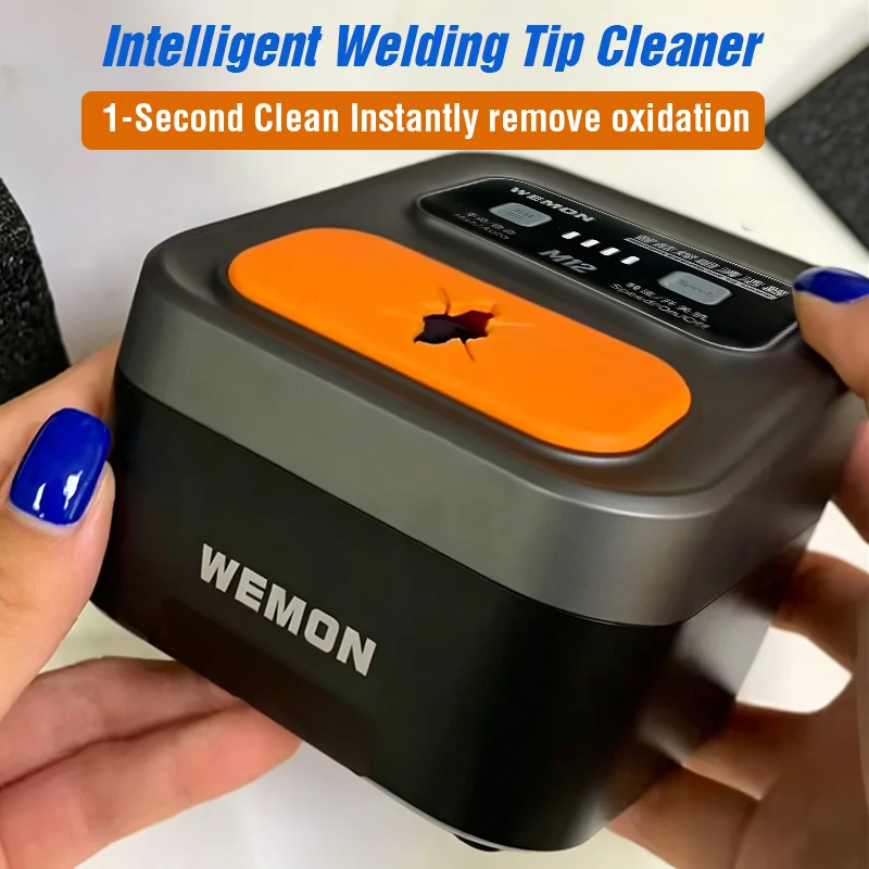 

WEMON M12 Professional Soldering Tip Cleaner Dual Array Infrared Detection 3 Speed Brass Brush No Water Cleaning Tools