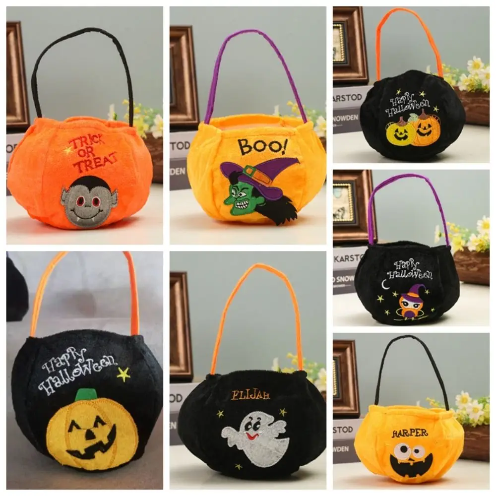 Stoff Halloween Süßigkeiten Tasche Süßes oder Saures Geist Geschenk Korb Schultertasche Handtasche Einkaufstasche Kürbis Süßigkeiten Tasche Happy Halloween Day