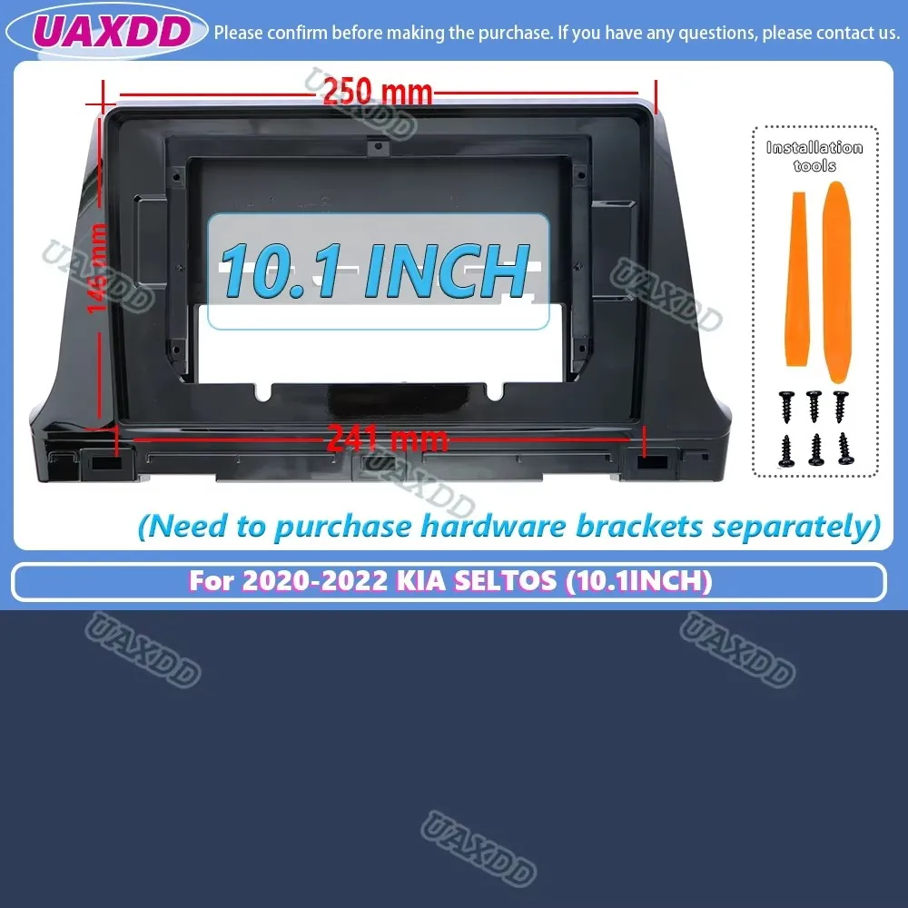 10.1 Inch Car Radio Fascia for Kia Seltos 2020-2022 Special Dash Trim Kit Frame Panel GPS Navigation Car Refitting Android Cable