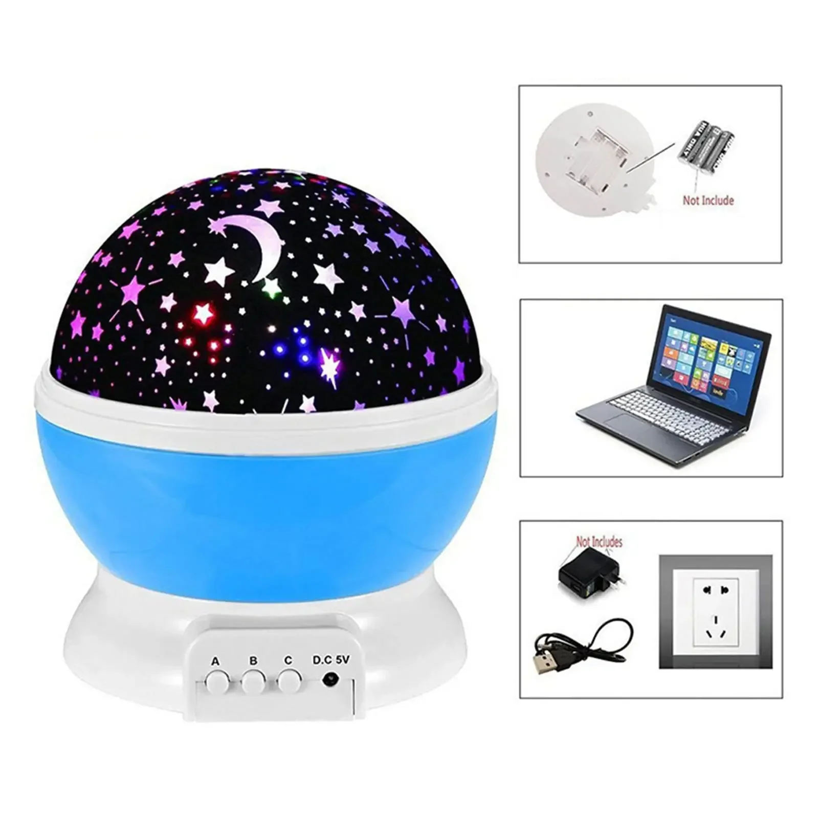 Baby Night Lights Christmas Moon Star Projector USB Romantic Night Lighting Lamp for Birthday Nursery Women Children Kids Baby