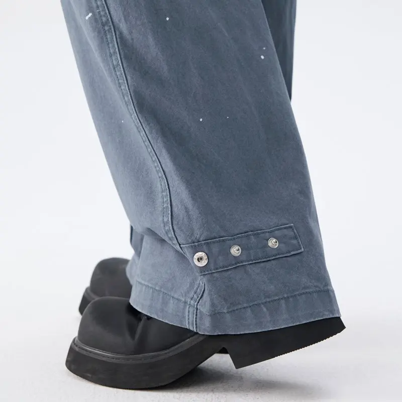 미국 스트리트웨어 카고 진 남성 힙합 루즈 캐주얼 스트레이트 데님 배기 팬츠 시티보이 와이드 레그 바지