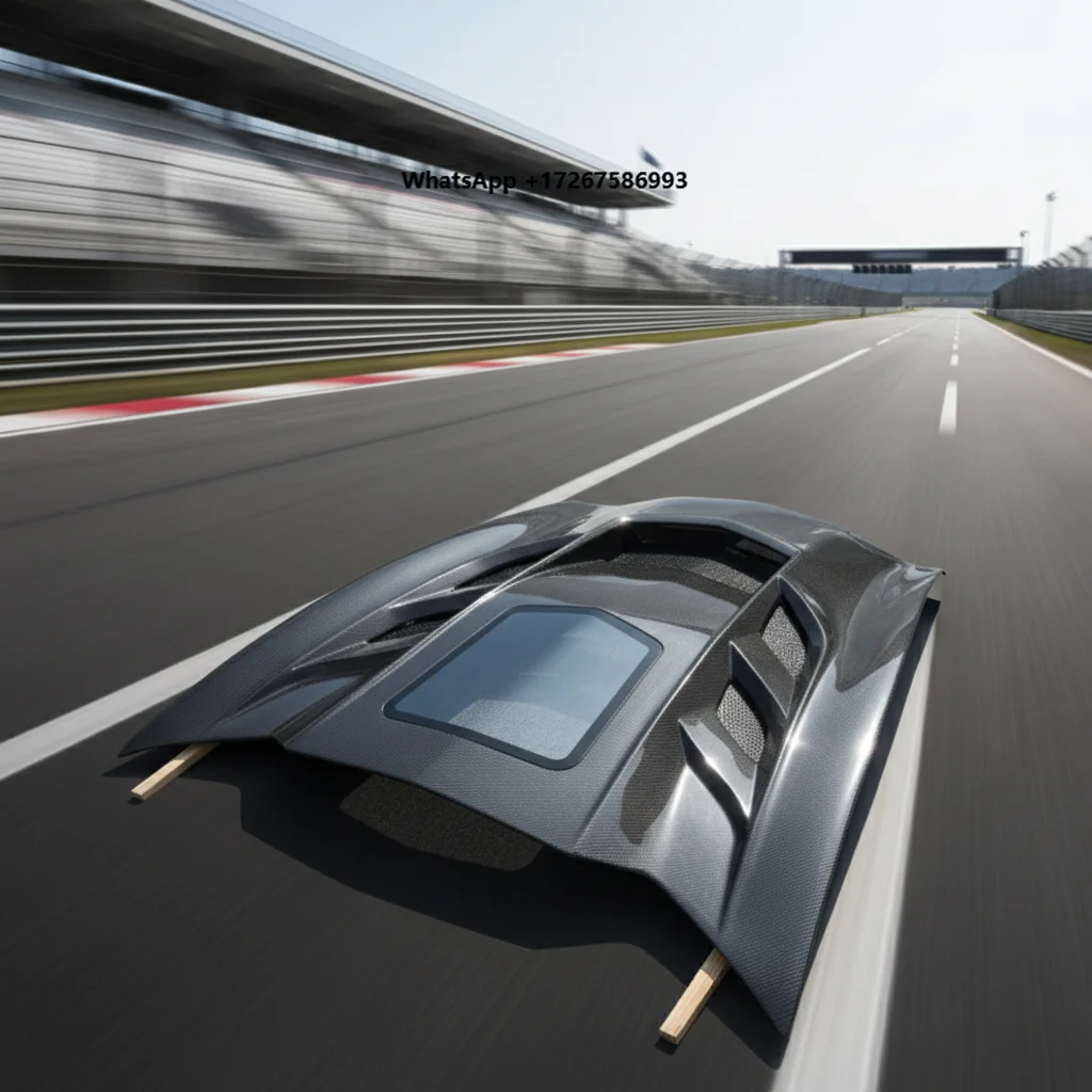 MRD Carbon Fiber Hood for  Corvette C7 Real Carbon Fiber Hood with Glass Cover Regular Style Carbon Fiber V2