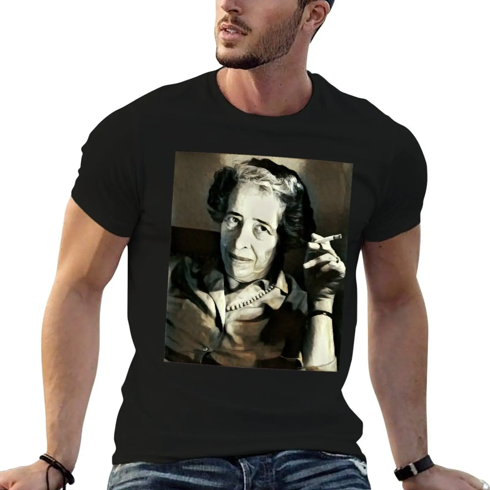 Hannah Arendt - stylized T-Shirt animal prinfor boys plus sizes men graphic t shirts