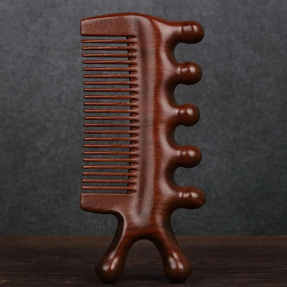 Multifunctional Meridian Massage Comb Wooden 3 IN 1 Head Massage Comb Increase Blood Circulation Wide-Tooth