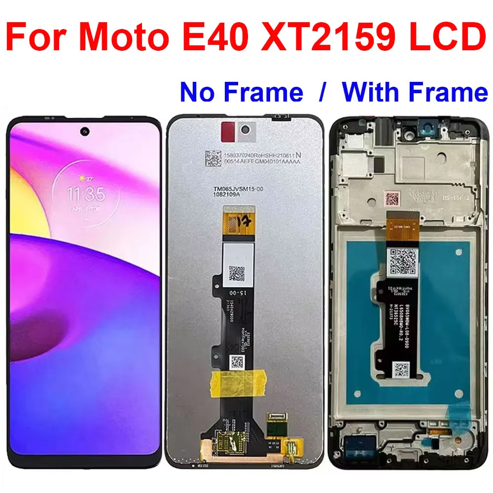 Pantalla LCD de 6,5 pulgadas para Motorola Moto E40 XT2159-4, conjunto de sensor táctil digitalizador, repuesto para pantalla de Moto E40 con marco