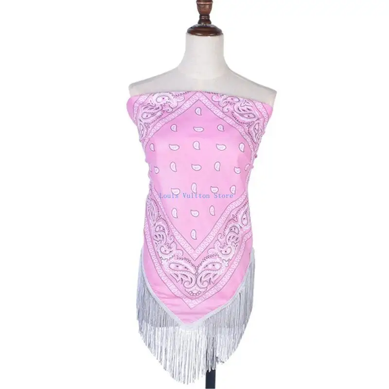 l5yb cowgirl bandanas tassel fringe scarf neckerchief bandanas bachelorette bandanas