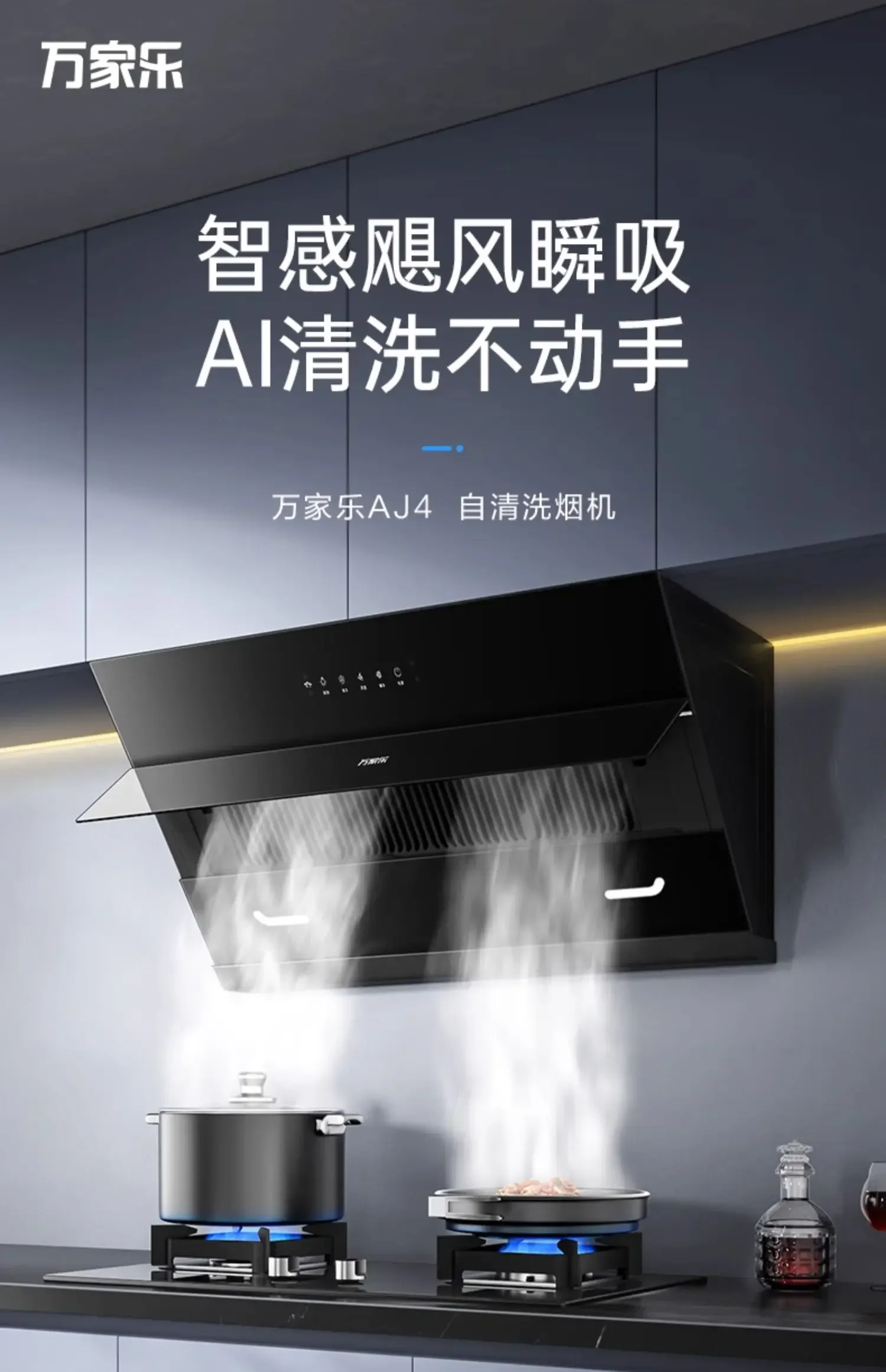 220V Macro range hood household kitchen high suction side suction range hood