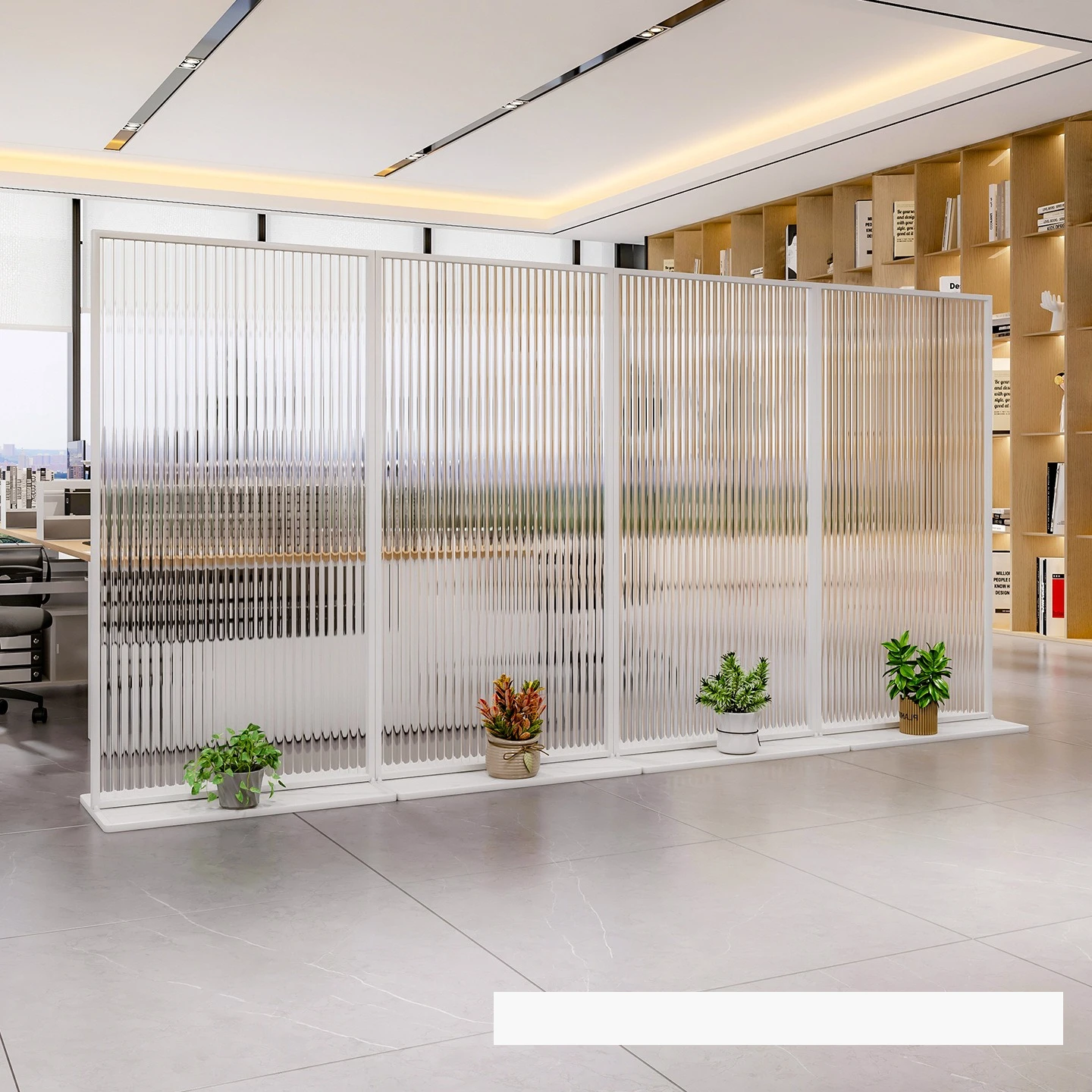 Movable glass screen partition office company hotel entrance modern simple live stream background wall baffle