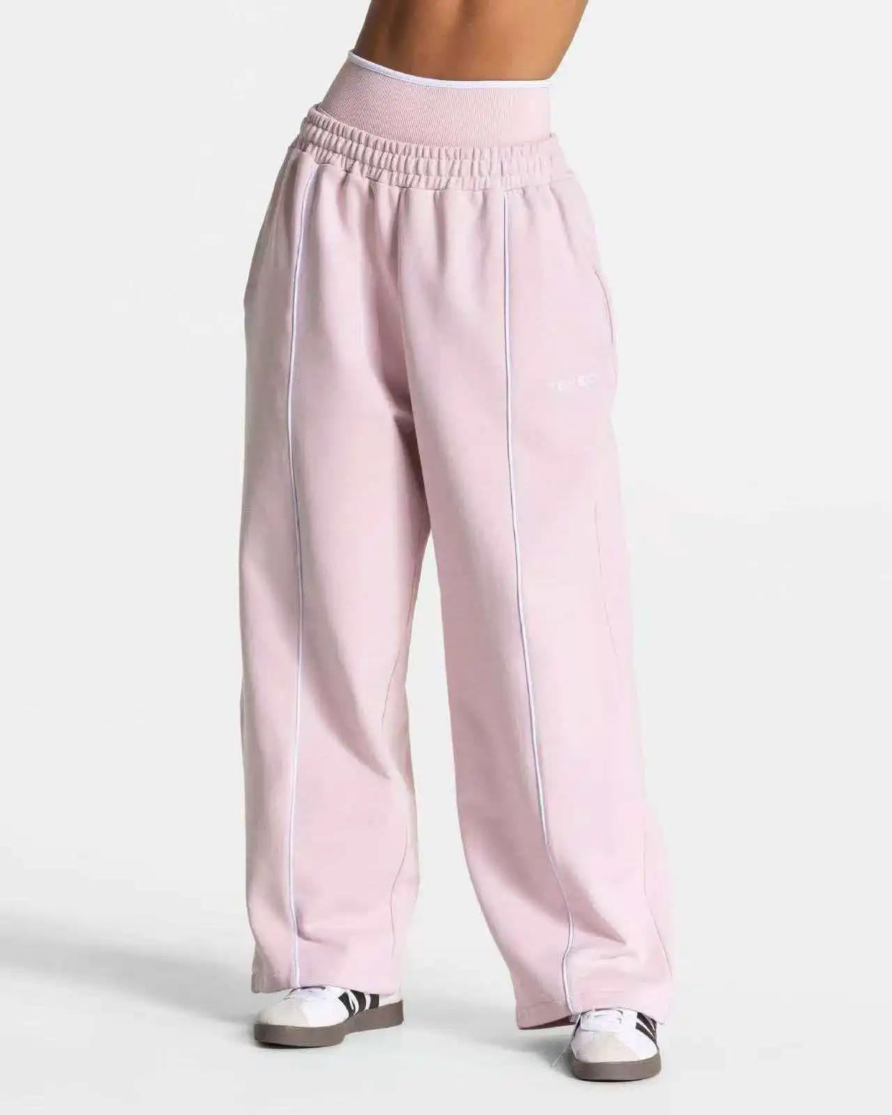 TEVEO Women Wide Leg Joggers Sports Pants Low Waist Belted Straight Trousers Solid Color Casual GYM Multiple Pockets Work Pants image 5