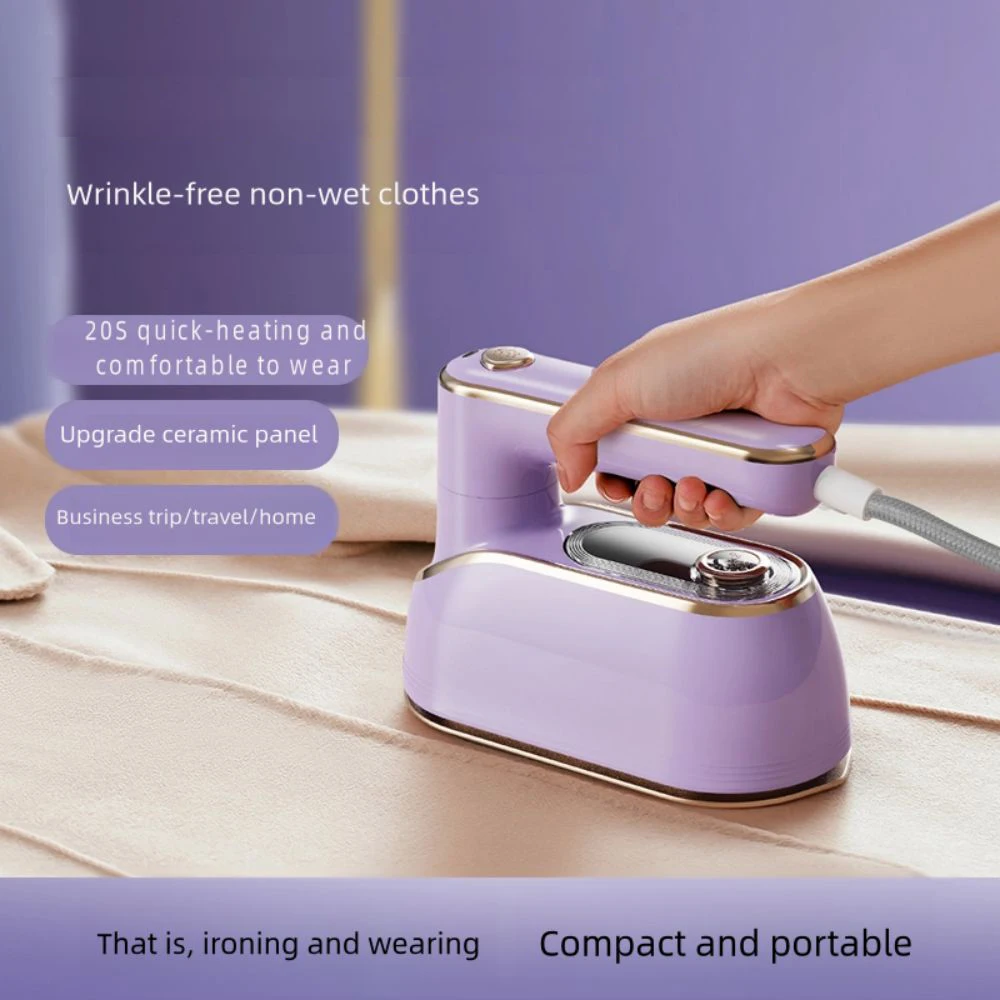 Compact & Quick-Heat Mini Steam Iron - Portable Handheld Garment Steamer with 180° Rotatable Folding Handle, Dry & Wet Ironing,