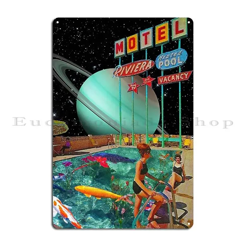 Motel Saturn Metal Sign Designer Wall Decor Decoration Party Vintage Tin Sign Poster