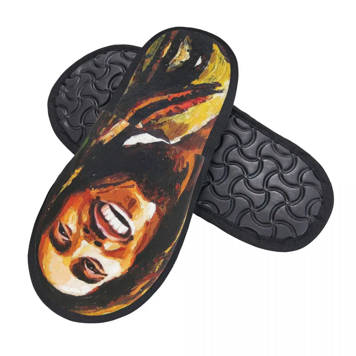 Custom Jamaica Reggae Rock Bob Marley Memory Foam Slippers Women Cozy Warm House Slippers