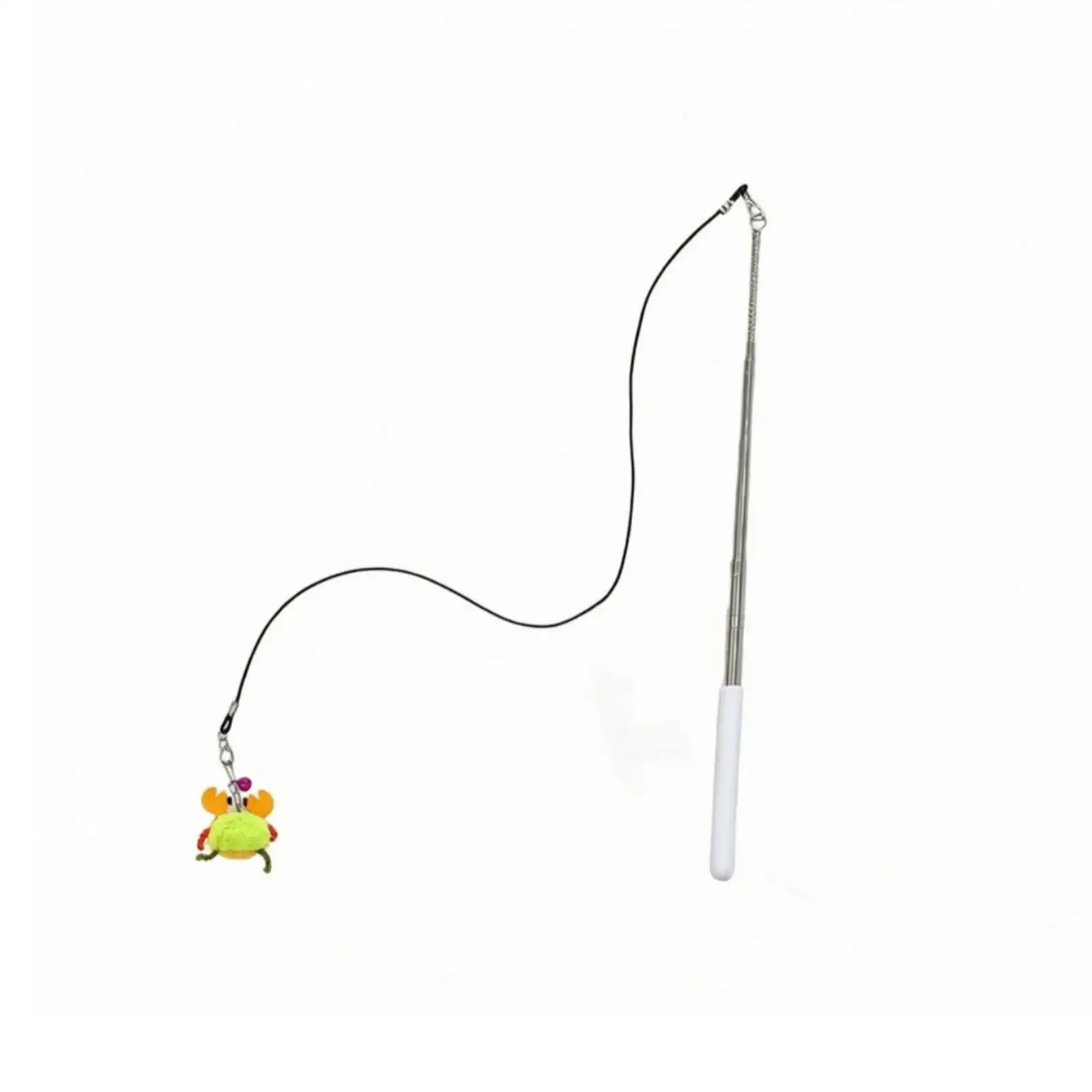 Cat Teaser Rod with Crustacean Lure Interactive Retractable Feline Teaser Rod Toy Replaceable for Cats, Kittens, Connection
