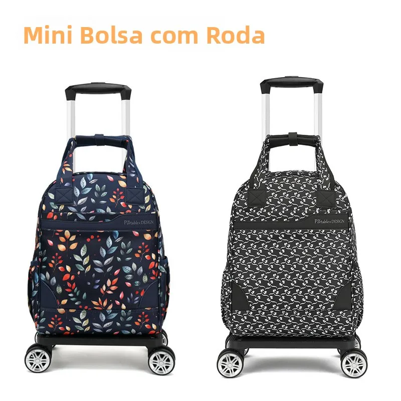 small-lightweight-handheld-waterproof-carry-on-suitcase-short-trip-folding-oxford-cloth-bag-with-pull-rod-for-air-travel