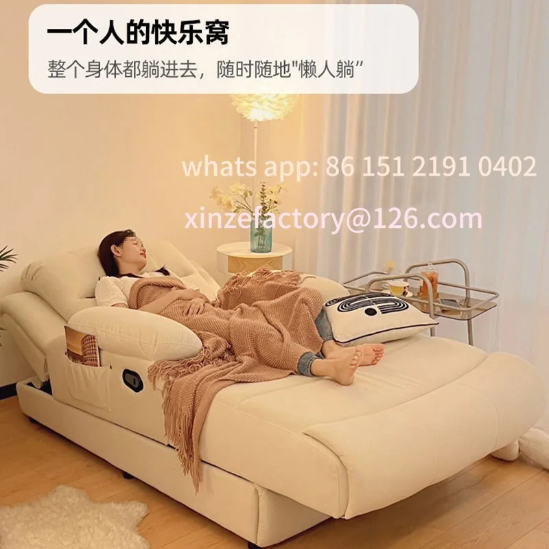 Customizable high-end electric sofa bed lazy concubine reclining chair home massage single sofa living room cat claw cloth