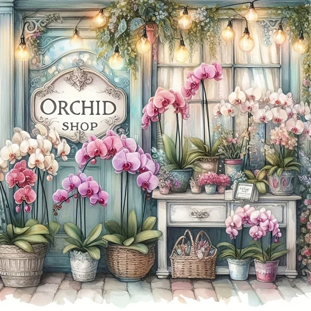 EverShine 5D-Diamantgemälde, Blume, DIY, voll, quadratisch, rund, Bohrer, Stickerei, Haus, Mosaik, Bastelset, Wanddekoration, Wohnzimmer