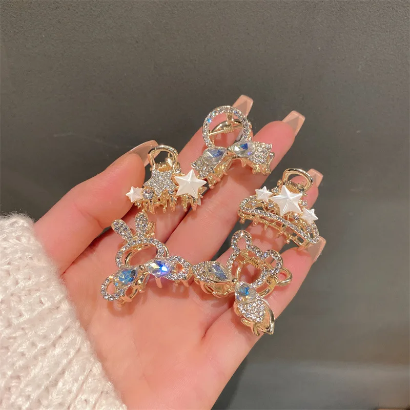 

2022 New Cat Ears High-end Bangs Hairpin Rhinestone Pearl Small Grab Clip Forehead Hairpin Side Small Clip Headwear Female