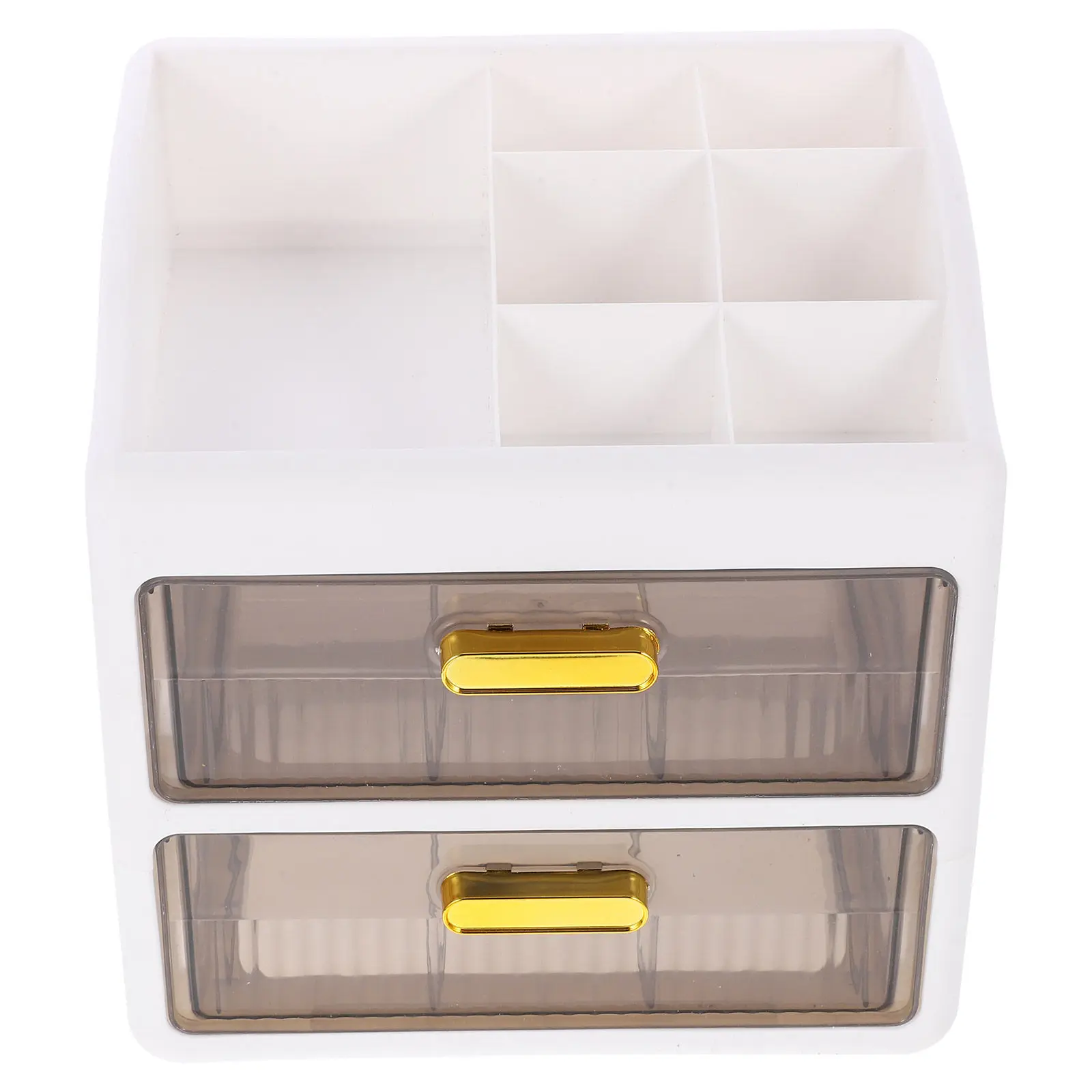 

1Pcs 2-Layer Portable Desktop Cosmetics Organizer Box with Smooth-Drawers Humanized Compartments for Jewelry Makeup Skincare