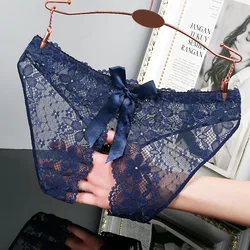 Women Lace See Through Open Crotch Crotchless Underwear Thongs Panties Lingerie Knickers G-String Hollow Out Ladies Briefs