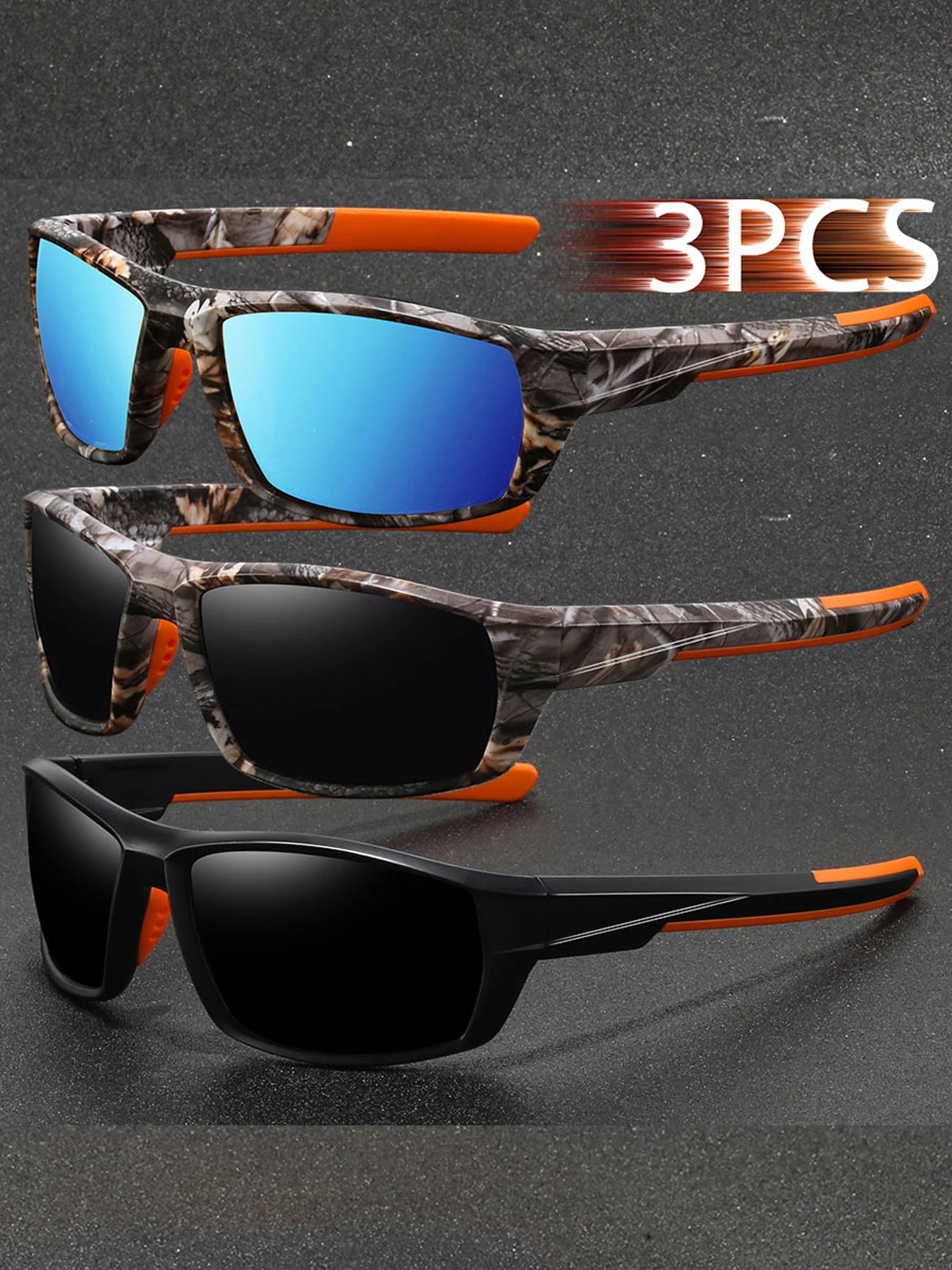 AliExpress WSZ 3PCS Fashion Camouflage Frame Vintage Fishing Cycling Sports Sunglasses Men Women Running Mountaineering Sport Man Sun Glasses