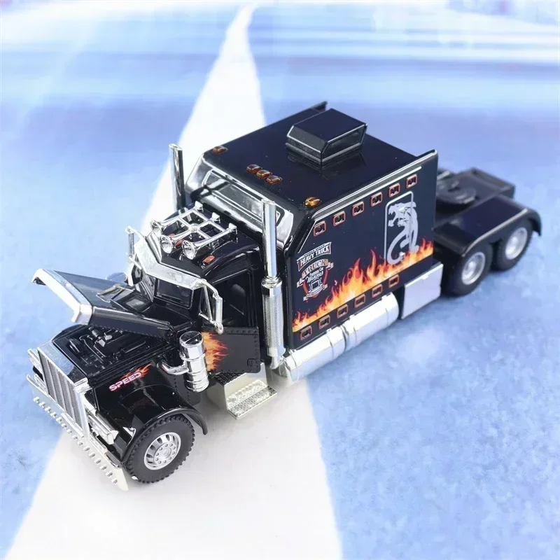 1:24 PETERBILT 389 Truck Alloy Toy Car Model Wheel Steering Sound and Light Children\'s Toy Collectibles Birthday gift A626