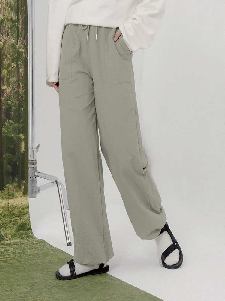 

Комплект уличной повседневной одежды Queenop 2024 для мужчин и женщин: свободные длинные брюки унисекс из полиэстера с эластичным поясом