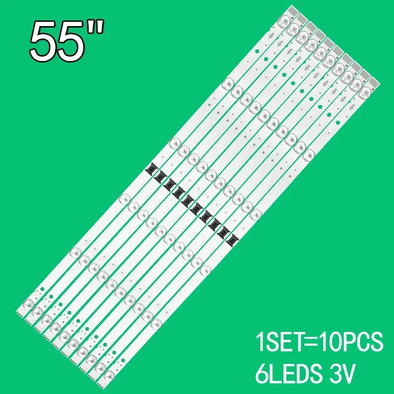 10 Stuks Led Backlight Strips 6led Voor Sony 55 Inch KD-55XH8096 KD-55XH8196 XBR-55X800H I-5500SY80062-VC Ysas055cn001 LM41-01056A