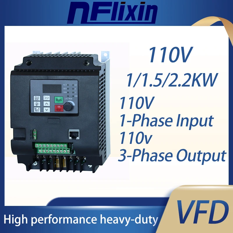 

VFD Variable Frequency Inverter 110V Frequency Converter Single-Phase Input 3-Phase Output Drive Converter VFD Frequency Invert