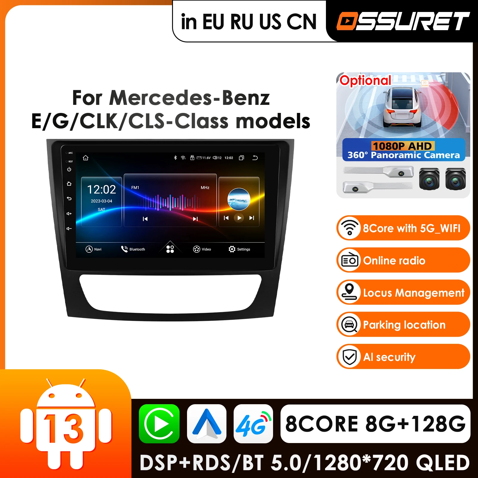 GPS for Mercedes Benz E-class W211 E200 E220 E300 E350 E240 E270 E280 CLS W219 GPS 2 Din Carplay Android Car Intelligent Systems