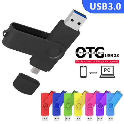3 IN 1 Pendrive 64GB 금속 OTG TYPE-C 3.0 펜 드라이브 128GB Cle Usb 플래시 드라이브 256GB Memoria Usb 디스크 스틱 선물 맞춤형 로고