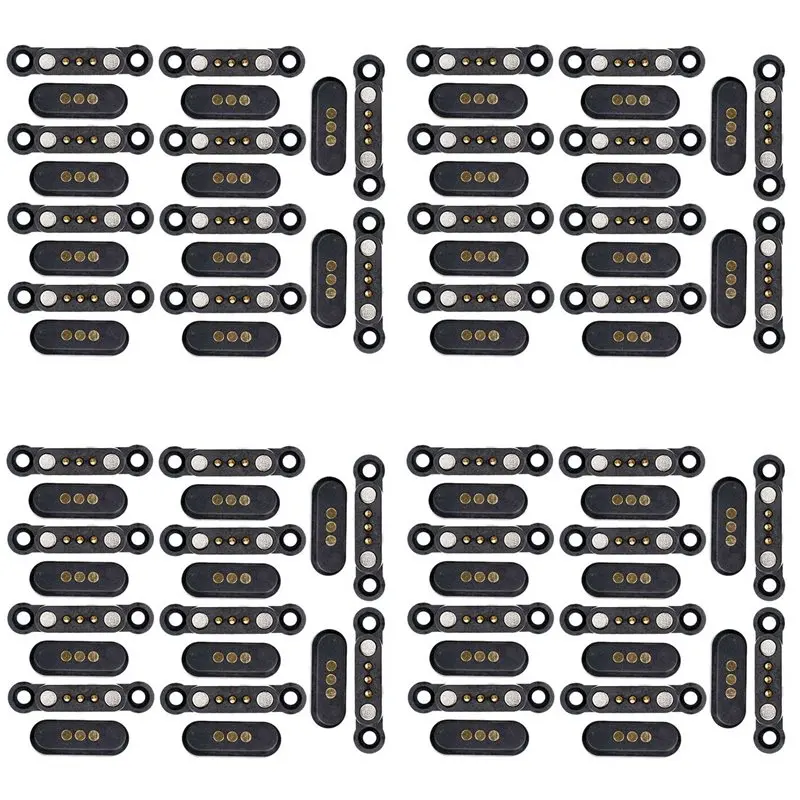 

A25P 40 Pairs Spring Loaded Magnetic Pogo Pin Connector 3 Positions Magnets Pitch 2.3 Mm Through Holes Male Female Probe