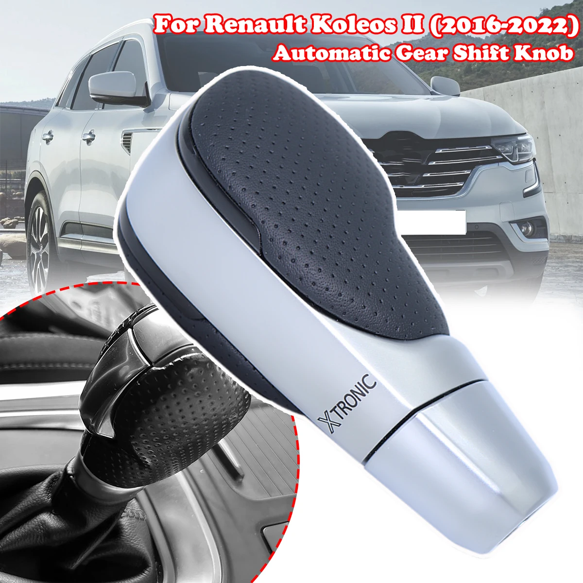 

Auto Gear Shift Knob Car Gearbox Handles Shifter Stick Lever Pen Silver Black For Renault Koleos II Samsung QM6 2016 2017-2022