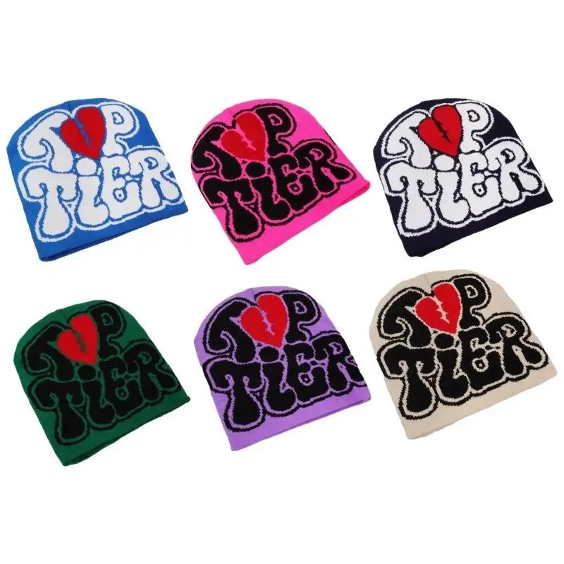 

39BB Adult Jacquard Heart&Letter Winter Travel Skiing Cycling Windproof Hat