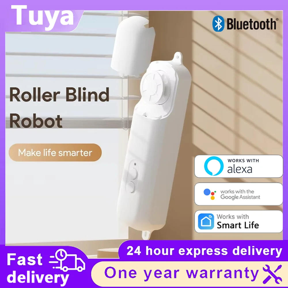 Bluetooth Tuya Roller Blind Robot Rechargeable Automatic Bead Chain Curtain Opener Voice Control Smart Home Device