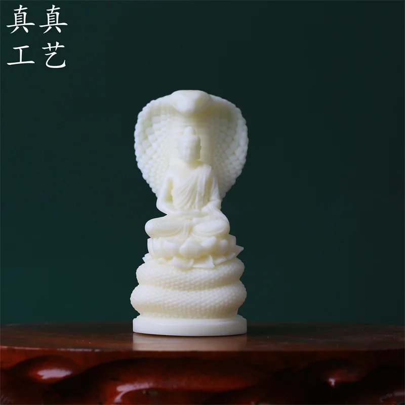 Ivory Nut Snake Buddha Vairocana Decoration Home Car Home Pet Crafts Decorative Landscaping