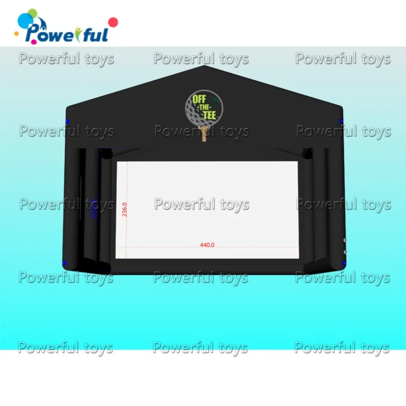 Portable Inflatable Golf Simulator Enclosure Tent With Movie Screen for Indoor and Outdoor Movable Golf Inflatable Batting Cage