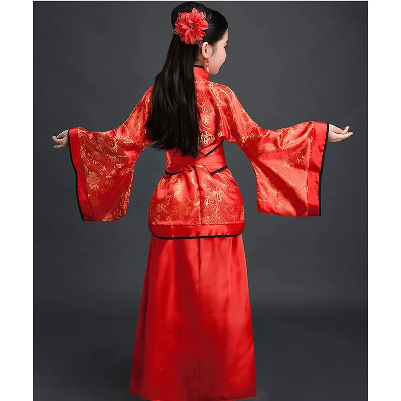 고대 중국 의상 소녀 어린이 기모노 전통 민족 의상 학생 합창단 무용 의상 일본 유카타 기모노 스타일