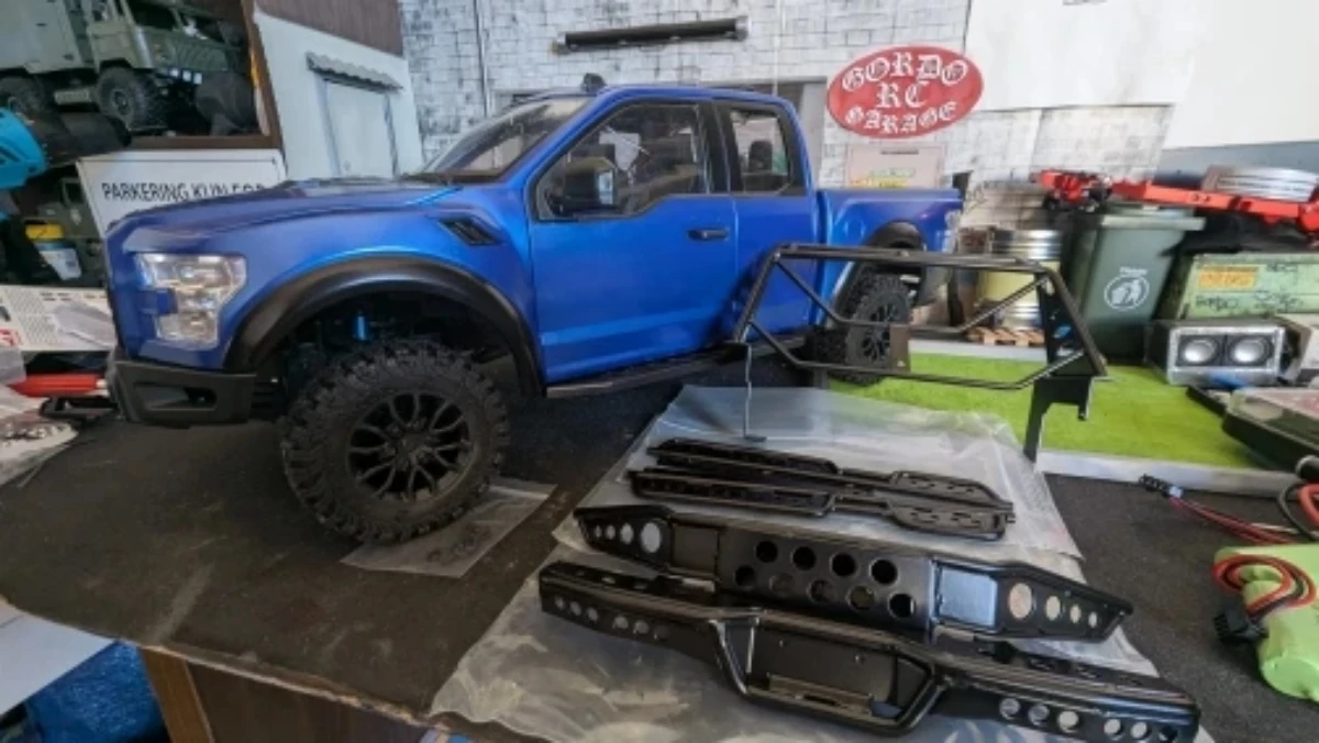 Metal Bumper/Pedals/Roll Cage fit JDM F-150 Raptor pick-up for 1/10 scale RC Car part