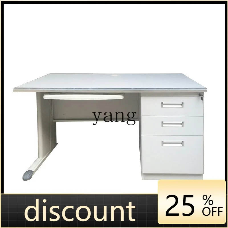 

LMM single 1.2 meters financial writing table with drawers iron computer table